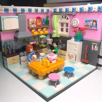LOZ Calle de la Ciudad de la Casa de la Esquina de la Ducha Sala de estar Dormitorio Cocina Modelo 3D DIY Mini Bloques, Ladrillos de Construcción de Juguetes para Niños sin Caja