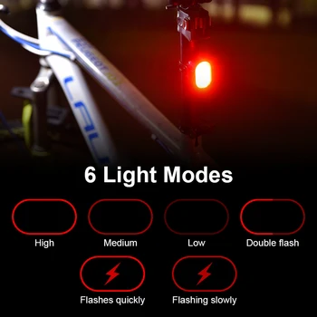 WasFire 2pcs LED Luces de Bicicleta Establecer USB Rearchargeable Bicicleta Delantera y Trasera Luz de MTB de los Faros de la luz trasera Bicicleta Linterna Linterna