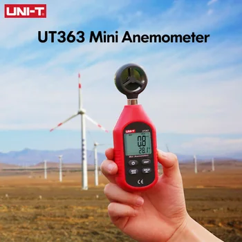 UNIDAD UT363 de Mano Anemómetro Digital de la Velocidad del Viento de Medición de la Temperatura del Probador de la Pantalla LCD Velocidad del Flujo de Aire Medidor de Viento
