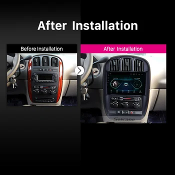 Seicane Android 9.1 10.1 de la pulgada del coche de GPS de la Radio Estéreo de la Unidad de Jugador para Chrysler Pacifica 2006-2012 apoyo Carplay de Copia de seguridad de la cámara DVR