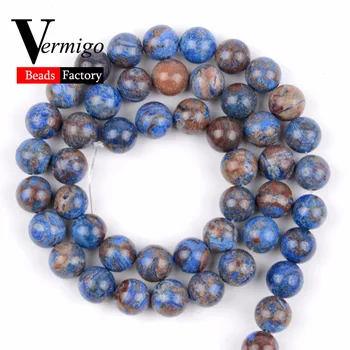 Piedras naturales de color Azul Charoite Suelta Perlas Abalorios Para la Fabricación de Joyas 6 8 10 mm Ronda Perlas de Ajuste de Bricolaje Pulsera del Collar de la Joyería