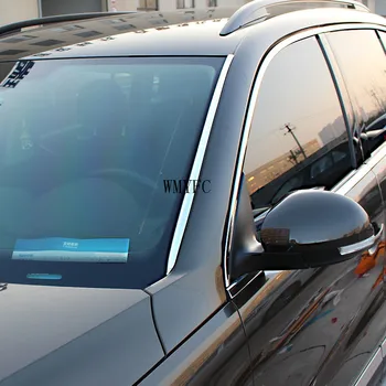 Frontal de Acero inoxidable de Parabrisas con Franja Decorativa de la Ventana Frontal Reinstale el borde Exterior de Coche de Estilo para VW Tiguan 2010 -2016 2017