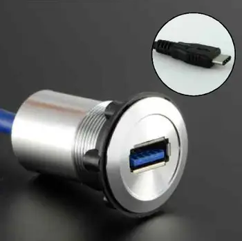 22mm USB-C de TIPO zócalo/conector/USB3.0 Hembra a Un Macho USB-C con 60 cm de cable de plata(cap)