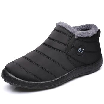Invierno cálido Zapatos de los Hombres de Terciopelo, de Felpa Caminar Zapatillas de deporte de Moda al aire libre de Algodón Zapatos de las Mujeres Antideslizante Botas de Nieve para el Frío