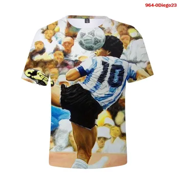 Hombres Camiseta de Maradona Manga Corta 3d Camiseta de Diego Armando Maradona Camiseta de Verano Beathable Macho Tops Ropa Camiseta Masculina