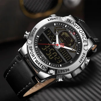 2019 NAVIFORCE la manera de los Hombres del Deporte Relojes Hombres Digital LED Reloj Analógico Hombre Militar Impermeable Reloj de Cuarzo Relogio Masculino
