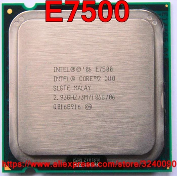 Original CPU Intel Core 2 Duo E7500 2.93 GHz/3M/1066 mhz Dual-Core Socket 775 rápida de la nave