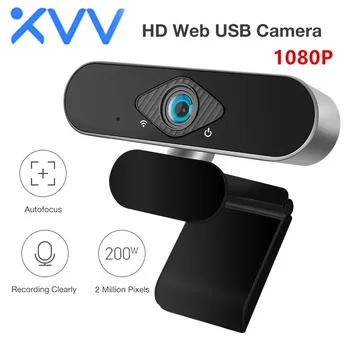 Xiaovv 1080P Webcam Con Micrófono 150° de Ángulo Ancho USB de la Cámara HD de Ordenador Portátil Webcast De Zoom de YouTube, Skype, FaceTime