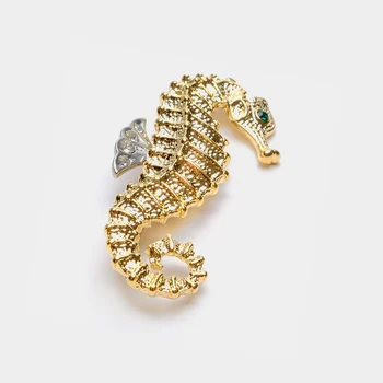 Amorita boutique de cabra de diseño de moda de la joyería de oro de color de caballo de mar broches