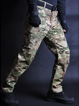 MEGE Táctico Pantalones de los Hombres de Corredores de Combate SWAT Militar del Ejército de los Pantalones de Algodón de Camuflaje Bolsillos Tramo Flexible Casual pantalones de Chándal, 4XL