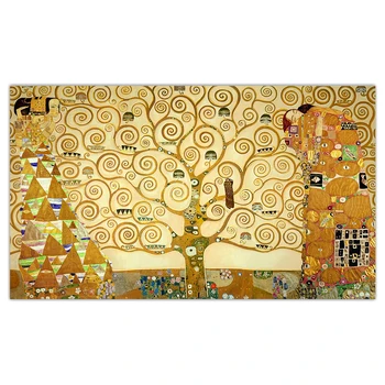 Citon Gustav Klimt《El Árbol De La Vida,1909》Lienzo De Arte De La Pintura Al Óleo Famoso Cartel De Arte De La Imagen De La Pared Decoración Del Hogar Decoración De Interiores