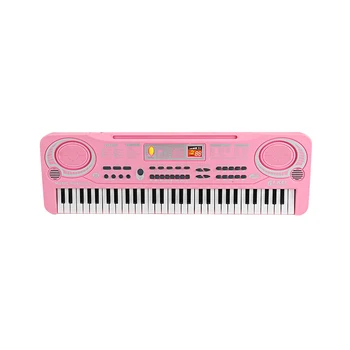61 Teclas de Órgano Electrónico Digital USB Teclado de Piano, Instrumento Musical de Niños de Juguete con Micrófono