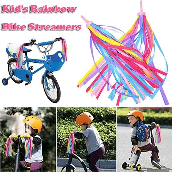 Un Par de Niños de la Bicicleta del Manillar Serpentinas de colores de Bicicletas Apretones de Borlas Cintas del Portador de Bebé Accesorios Para Chicos Chicas#y4