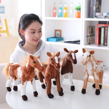 Simulación de caballo de juguete de felpa Muñeca de la Mascota del Caballo Pony Muñeca Hijo del Zodiaco Muñeca Decoración Regalo de Cumpleaños Para el Niño a la Escuela juguetes