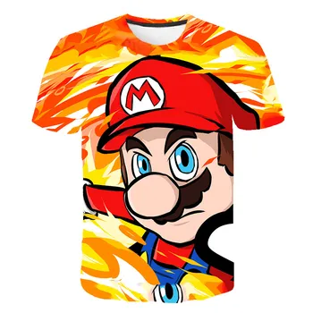 Harajuku 3D de Super Mario Impresión de Camiseta de los Hombres de las Mujeres de Super Mario 3D T-shirt de Impresión Chico Urbano de la Ropa