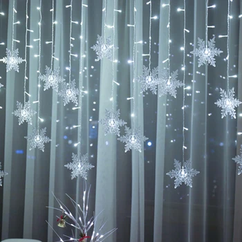Decoración de la navidad LED Cadena de Luces Intermitentes de la Lámpara de la Cortina Impermeable al aire libre del Partido Iluminación del Humor de la UE/US Plug