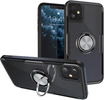 Anti-Caída Teléfono Cubierta de la caja con 360° de Rotación del Anillo Magnético Titular de Soporte Para el iPhone 11 Pro X XR XS MAX 8 7 6 Plus Cubierta
