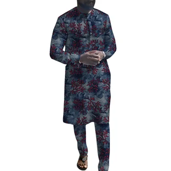 En áfrica, los hombres de trajes senador estilo de Ankara de impresión dashiki trajes masculinos novio prendas personalizadas fiesta de la boda de prendas de vestir para hombre