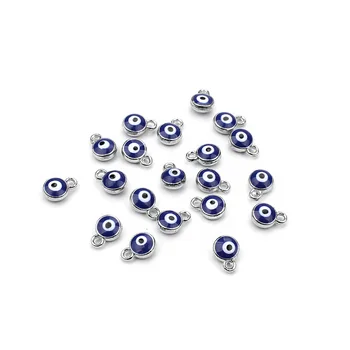 30pcs/lot Turquía Azul Mal de Ojo Encantos Colgante de Conectores Para el Mal de Ojo Pulsera & Brazalete de Accesorios de la Joyería de Resultados