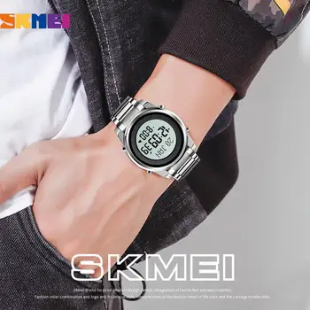 La parte superior de relojes de Lujo de SKMEI Marca Musulmán Qibla Brújula para Hombre de los Relojes de la Ciudad de Selección Marcador de digitaces del Deporte de los Hombres reloj de Pulsera Reloj Hombre