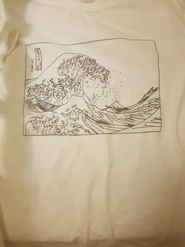 STARQUEEN-JBH Unisex Vintage Fashoin Ola de Hokusai Esquema T-Shirt Tumblr Grunge Blanco Camiseta Lindo Verano Tops