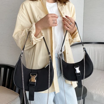 Beliebte Einfache Schulter Taschen Für Frauen 2021 Modo Geldbörsen Und Handtaschen Diseñador Umhängetaschen Kette Damen Achselhöh