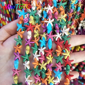 Mayorista Mixcolor Forma de Estrella de mar Turquesa de Perlas de la Joyería de la Pulsera del Collar de la 5X13mm Coloridas Perlas de la Joyería Brazalete
