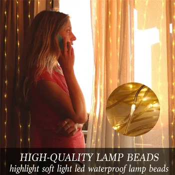 8 Modos de IP67 Cortina de la Ventana las Luces al aire libre del LED Cadena de Luces de 300 Carámbano de la Luz de la Navidad de la Cadena de Dormitorios en el Hogar Decoraciones de la Pared