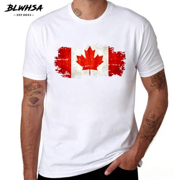 BLWHSA Canadá Bandera de Impresión de camiseta de los Hombres de la Moda de Manga Corta de Algodón de Verano camisetas Casual Canadá Bandera Divertido Tops Camisetas