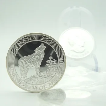 999 Monedas De Plata Wild Wolf Patrón De Monedas Conmemorativas De Proteger A Los Animales De Vida Silvestre De Valor De Regalo De Cumpleaños De Negocios