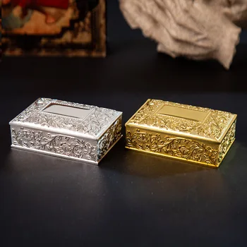 Creativo Europeo retro de oro y de plata del metal de la princesa de concha caja de joyería del anillo de la caja de almacenamiento