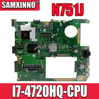 Akemy N751JX de la placa base del ordenador Portátil Para Asus N751JX N751JK N751J N751J de la Prueba original de la placa base LVDS/EDP I7-4720HQ GTX950M/GTX960M