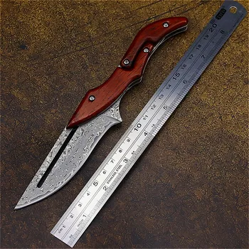 DEHONG Damasco Mecánica de Cuchillo plegable de la Moda de acero D2 cuchillo plegable al aire libre cuchillo plegable de bolsillo cuchillo cuchillo de caza de la selva