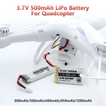 5PCS 3.7 V 380 500 600 850 1200mAh Batería de Lipo Pack para Syma X5 X5C X5S X5SC X5SW RC quadcopter control Remoto de aviones