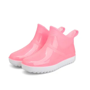 El agua de los Zapatos de las Mujeres de Tobillo Zapatos Botas de Lluvia del Pvc botas para la lluvia para las Mujeres 2020 Color Sólido de Moda Botas de Pesca de Tobillo