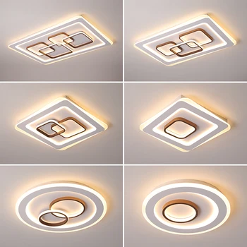 Moderno Techo de luz LED para el dormitorio, sala de estar lustre de plafón de la luminaria Cuadrado de Acrílico de Ronda lámpara de Techo para el hogar
