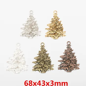 4pcs árbol de Navidad de la Vendimia de la aleación del cinc del metal colgante de los encantos de bricolaje para la fabricación de joyas 3354