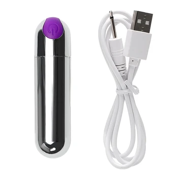 10 Velocidades de Vibración Fuerte Bala Vibrador Juguetes Sexuales USB Recargable Impermeable de G-spot Massager del Producto Adulto para las Mujeres ZD0192