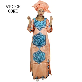 Africanos vestidos para las mujeres el envío libre del diseño de la moda africana bazin riche vestido largo LA063#