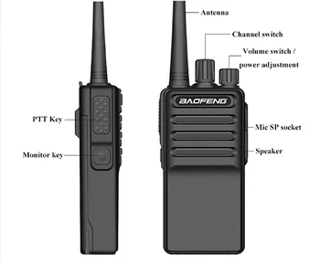 Baofeng 8W BF-C5 Walkie Talkie 400-470MHz BF C5 Portátil de Dos vías de Radio Transceptor Jamón CB Radio Amateur del Comunicador