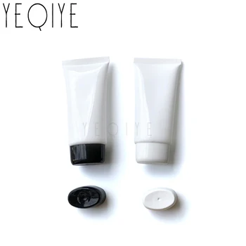 【10PCS】50ml de Plástico Blanco Oval Suave 50g Botella de Cosmética Facial Cleanser Apriete el Tubo de Crema de Manos Corrector Botellas de plástico