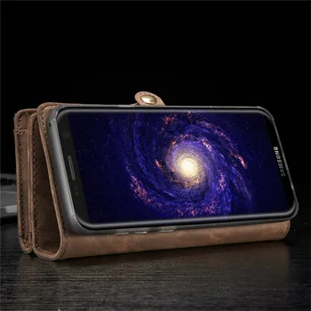 De lujo Genuino Cuero Flip Case Para Samsung S20 S10 Plus Nota 10 9 A70 Cubierta 2 en 1 Desmontable Magnético de la Cartera del Teléfono de los Casos de la Bolsa de