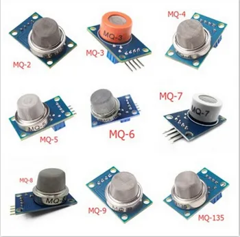 Detección de Gas módulo de MQ-2 MQ-3 MQ-4 MQ-5 MQ-6 MQ-7 MQ-8 MQ-9 MQ-135 cada uno de ellos 1pcs total de 9 unidades de sensores para arduino kit