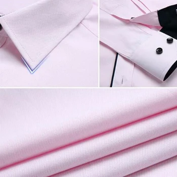 Otoño verano de los hombres camisa formal de gran tamaño 7XL 8XL 9XL 10XL de manga larga más grande el tamaño de la boda vestido de camisa de 14XL 12XL rosa de algodón