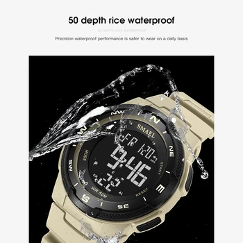 Reloj Digital del Deporte de la prenda Impermeable SMAEL Reloj de los Deportes Luminoso Cronómetro reloj hombre 1362B Relojes para Hombre Reloj Militar Para los hombres