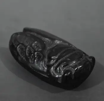 La cultura Hongshan de antigüedades de jade negro de hierro de meteoritos cigarras estatua #1