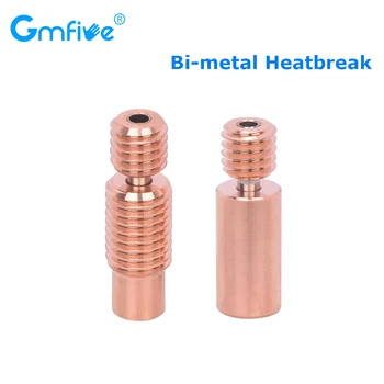GmFive Bi-Metal Heatbreak para E3D V6 Hotend Calentador de Bloque de la Garganta de Calor Descanso para Prusa i3 MK3 1.75 MM del Filamento de la Impresora 3D de Piezas