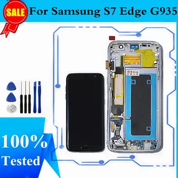 AMOLED De SAMSUNG Galaxy S7 Borde de la pantalla LCD G935F SM-G935FD Pantalla Touch Pantalla Digitalizador Asamblea Pieza de Repuesto