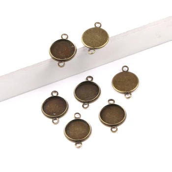 Reidgaller 50pcs cobre en blanco cabujón de 12mm de configuración de base camafeo vintage bandejas de bricolaje pulsera accesorios de la joyería