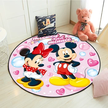 Disney Mickey Minnie Mouse Alfombra Niños Bebé Niños Juego De Rastreo Mat Ronda Alfombra Del Comedor Interior Bienvenida Suave Tapete De Regalo